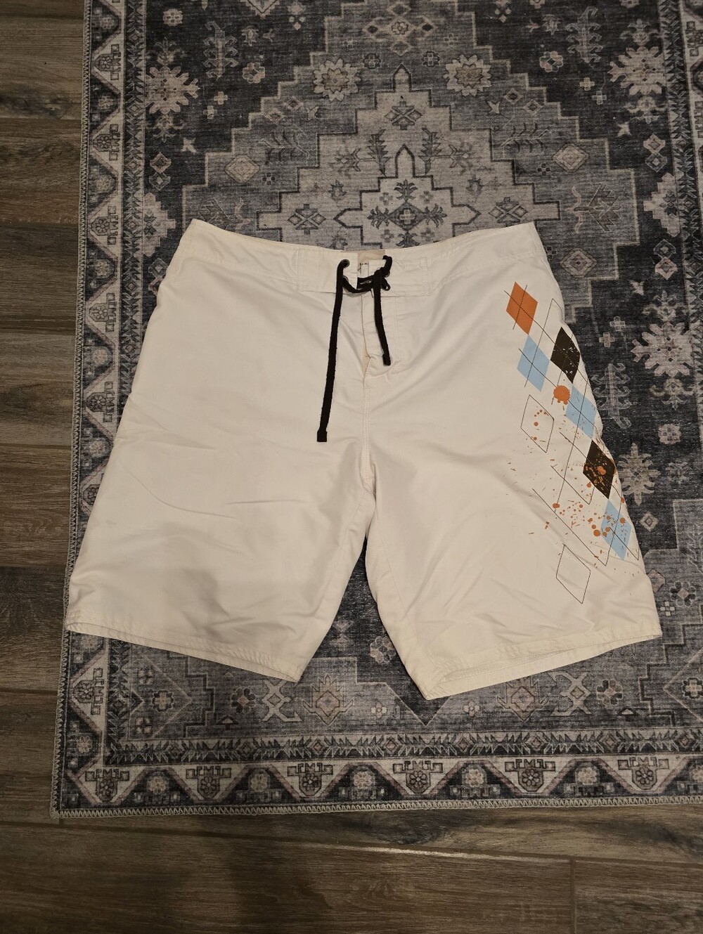 Vintage Y2K Old Navy Board Shorts Diamond Design